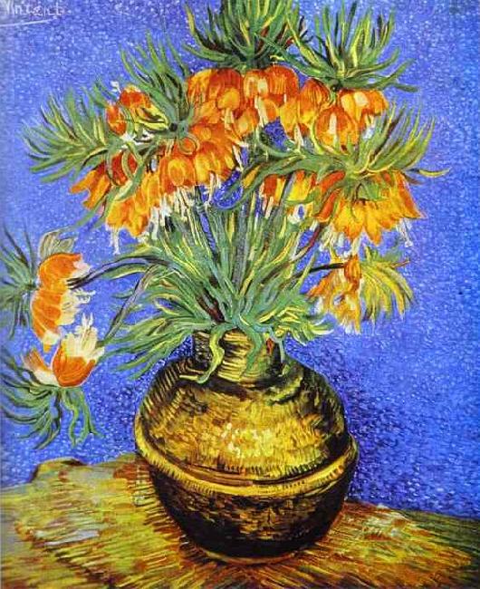 Vincent Van Gogh Crown Imperial Fritillaries in Copper Vase China oil painting art